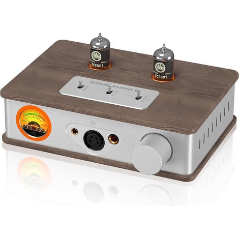 Tube Headphone Amplifier with XLR/4.4mm/6.35mm/RCA Outputs, HiFi Stereo Preamp with VU Meter for Headphones, Home Amplifier, Active Speakers