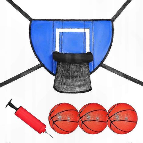 Mini panier de basket portable pour trampoline, conception légère et pratique, usage extérieur, fixation facile, équipement de jeu sportif pour enfants, modèle compact, anneau de tir amovible. (1/5)