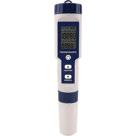 Appareil de mesure numérique 5 en 1 pour la qualité de l'eau des piscines et de l'eau potable. Mesure la TDS, la CE, le pH, la salinité et la température. 2026 (1/5)