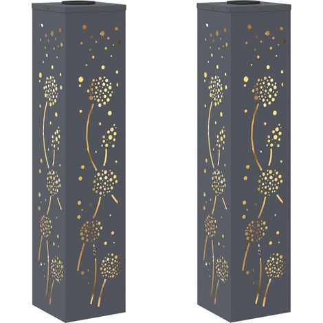 Lumière de chemin LED solaire 2 pcs Anthracite vidaXL