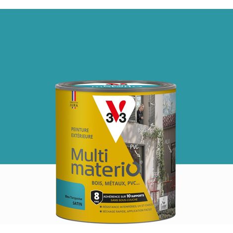 Vernice multimateriale per esterni Multimaterio V33, finitura satinata blu turchese, 0,5 l V33