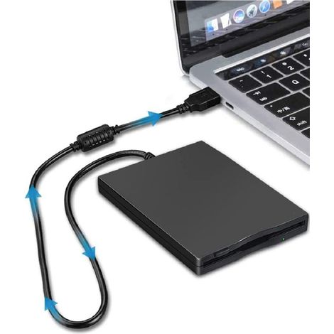 Lecteur de disquettes USB, lecteur de disquettes USB externe 1,44 Mo, station de disquettes plug-and-play pour PC sous Windows 2000/XP (noir)