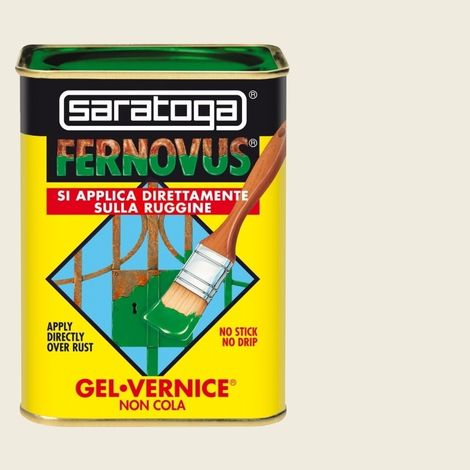 Fernovus Saratoga Vernice Gel Pittura Smalto Antiruggine effetto 2in1 da 750 ml - Colore: BIANCO CREMA BRILLANTE