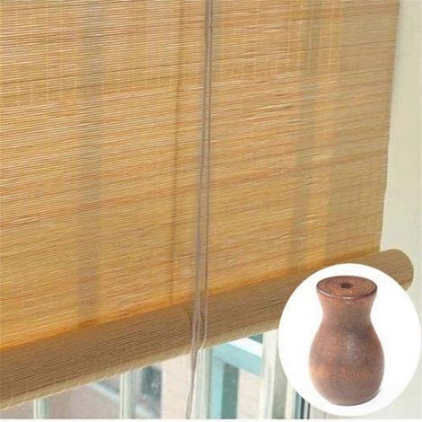Lot de 12 pompons en bois marron pour cordon de store vénitien ou de store romain (1/4)