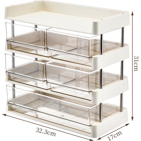 Boîte de rangement pour sachets de thé à plusieurs niveaux, étagère de rangement pour capsules de café et collations pour comptoir, style court, 4 niveaux (1 grande boîte, 4 petites boîtes) (1/5)