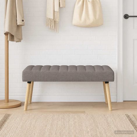 Panchina trapuntata a canale Tortora 110 x 40 x 46 cm Tessuto vidaXL