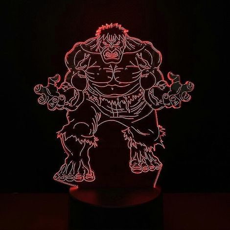 Lampe de table LED 3D Green Hulk USB, veilleuse d'ambiance anime (1/3)