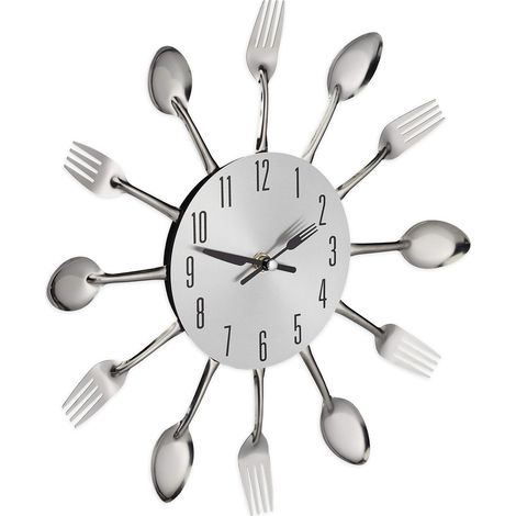 Horloge Murale Couverts, Montre de Cuisine cuillères (1/5)