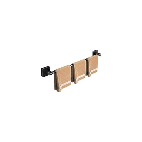 Porte-serviettes mural auto-adhésif en aluminium – 50 cm, noir, sans perçage, charge élevée, idéal salle de bain (1/5)