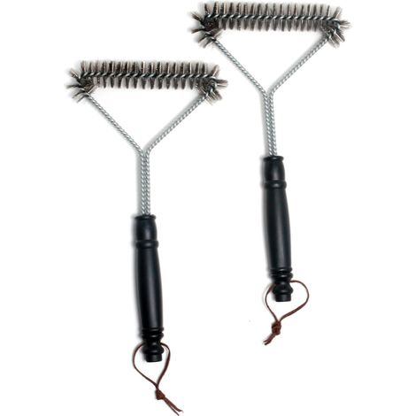 Grillbürste, Grillreinigungsbürste, 30 cm lange dreiseitige Grillreinigungsbürste aus Stahldraht, handliche Grillbürste, 2 Stück (1/3)