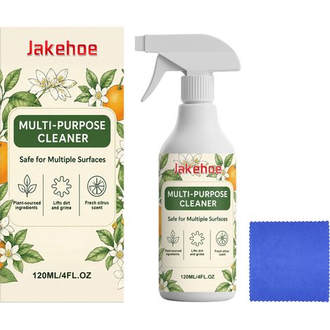 Nettoyant multi-usages Jakehoe - Nettoyage et rénovation quotidiens pour les taches d'huile et autres taches, nettoyant multifonctionnel et pratique pour la maison, 120 ml + lingette (1/5)