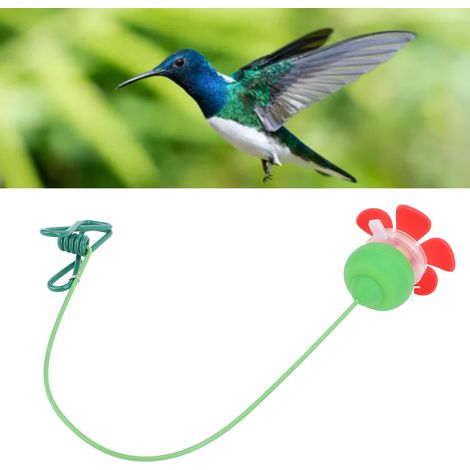 Dispensador con clip para sombrero de colibrí – Flor flexible – Para observación cercana – Portátil para adultos y niños – A prueba de fugas (1/5)