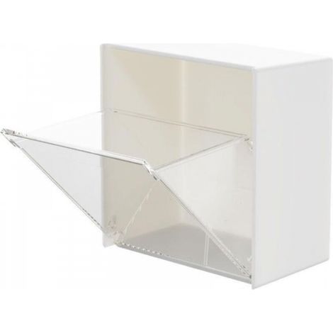 Boîte de rangement murale, rangement en fil de salle de bain, porte-coton-tige en plastique, distributeur de porte-balle en coton-tige, rangement à domicile (1/5)