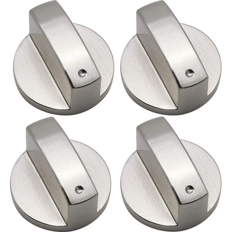 XEPHO Boutons Alliage de Zinc Cuisine,4pcs Boutons en Métal pour Cuisinière à Gaz 8MM Universel Boutons D'Ustensiles De Cuisine en Métal Brossé pour Four ou Plaques de Cuisson (1/5)