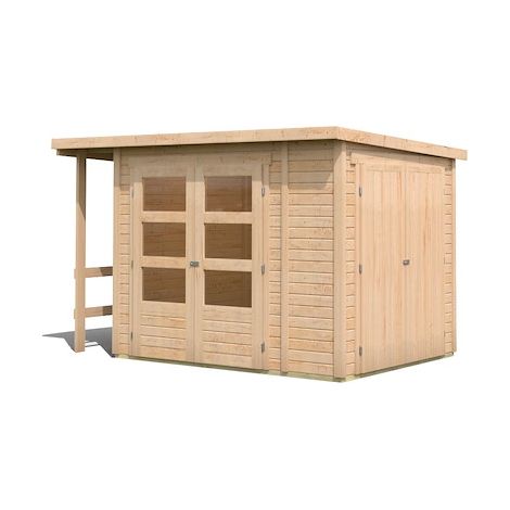 GH Multi PD natur 303x187x218 mit Schrank und Anbaudach