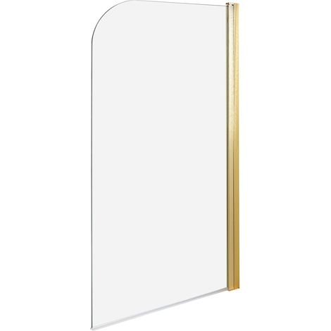 Schermo da bagno minimalista per doccia in vetro temperato regolabile 140 x 80 cm oro Lapan