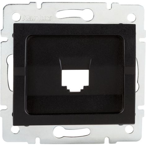 Kanlux LOGI RJ45 Socket Adapter Insert 33571  Matte Black Modular Wall Outlet Faceplate for Modern Lighting & Smart Home Installations, Easy Fit, 2-Year Warranty (1/2)