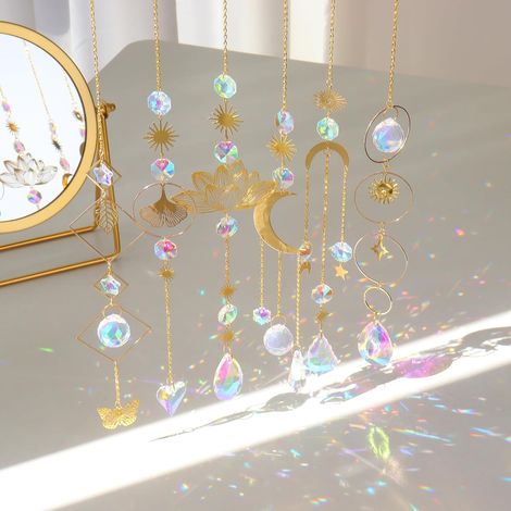 Arc-en-Ciel Attrape-Soleil en Cristal Coloré,Suncatcher Pendentif,Soleil Cristal Décoration,Fabricant Suspendu pour Fenêtre Jardin