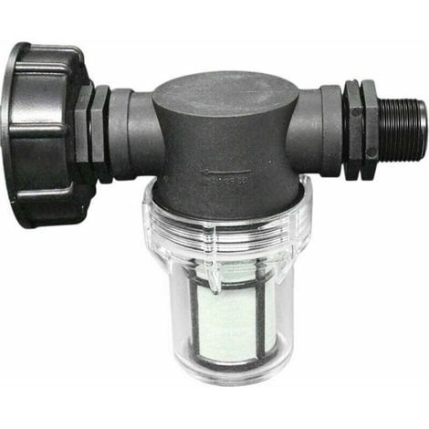 Raccord de robinet pour cuve 1000L – Adaptateur S60x6 avec filtre intégré – Connexion tuyau de jardin 3/4'' – Collecteur d'eau de pluie