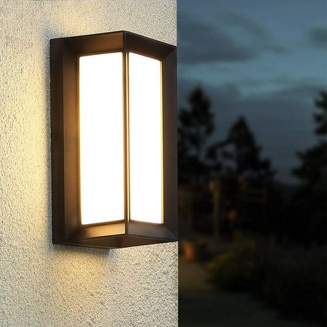 Applique murale LED IP65 18W 3000K blanc chaud aluminium léger jardin porche garage (1/5)