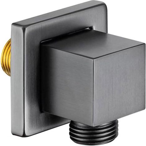 Sortie murale carrée en laiton massif coudée G1,27 cm pour raccord de tuyau de douche, gris (1/5)