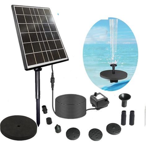 Lotto di 1 pompa solare per laghetto, 5W pompa per fontana solare Mini fontana a energia solare galleggiante per bagnetto per uccelli esterno decorazione da giardino per laghetto (fontana divisa 5W) (1/5)