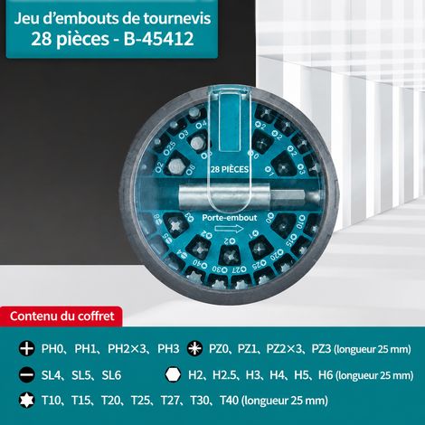 Coffret disque de 28 embouts magnétiques B-45412 pour perceuse et visseuse, 1 kg – Livraison gratuite