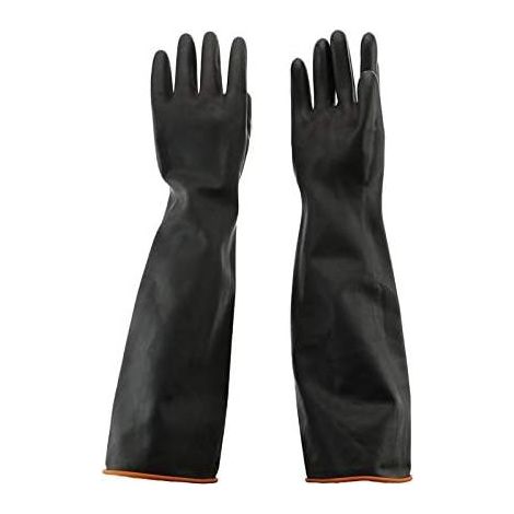 Gants de protection imperméables en caoutchouc de 55 cm, résistants aux produits chimiques, aux acides et aux bases, en latex, pour le travail, les tâches ménagères et le lavage de voiture. (1/5)