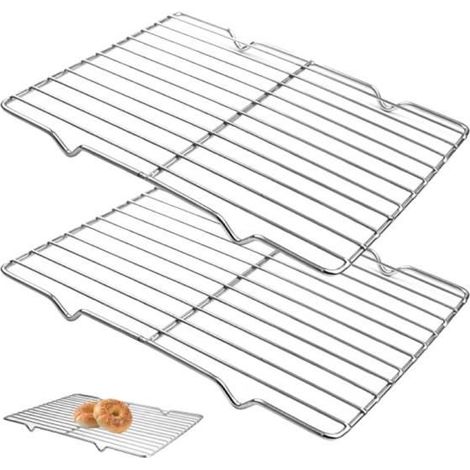 2 Pièces Grille de Refroidissement Pâtisserie 31x20cm Grille Patisserie, Grille Rectangulaire pour Pâtisserie, Rack Refroidissement (1/4)