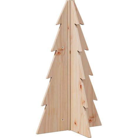 vidaXL Albero di Natale Decorativo in Legno 69,5cm Legno Massello Pino (1/5)