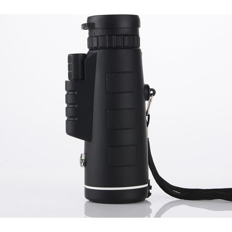 Monoculaire 40x60 HD à vision nocturne en faible luminosité avec boussole et loupe, compatible avec les smartphones pour la prise de photos, livré avec housse de protection et étui de transport. (1/5)