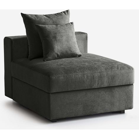 Poltrona modulare idrorepellente con 2 cuscini sfoderabili Cortina P - Grigio Scuro