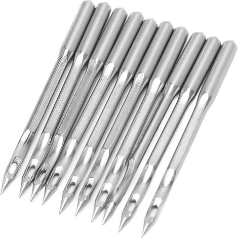 Lot de 10 aiguilles universelles standard robustes en acier pour machines à coudre, adaptées aux aiguilles des machines à coudre des séries GK27 et GK27x300. (1/5)
