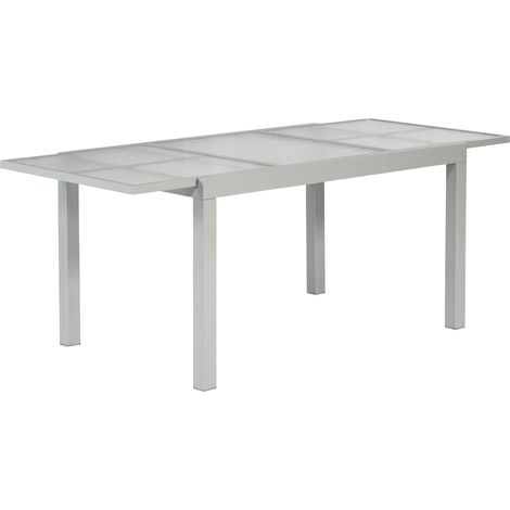Ausziehtisch silber/matt 120(180)x90cm Alu/Textil
