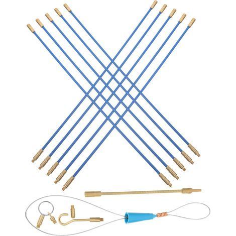 Kit de Tire Fils Électrique Fibre de Verre de Tiges Robustes pour Passage de Câbles Muraux Outil de Tirage Fil pour Électriciens et Bricolage (1/5)