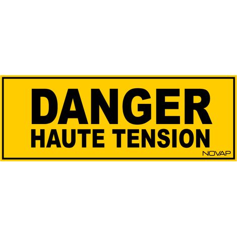 Panneau Danger haute tension - Rigide 330x120mm - 4140643