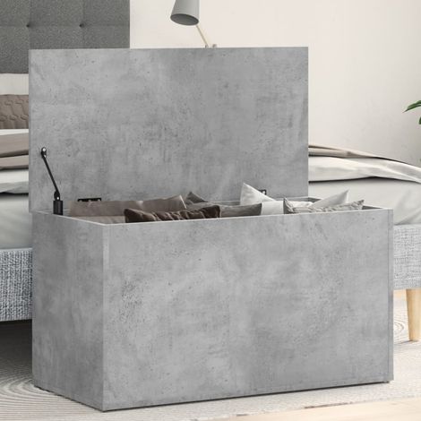 vidaXL Cassapanca Grigio Cemento 84x42x46 cm in Legno