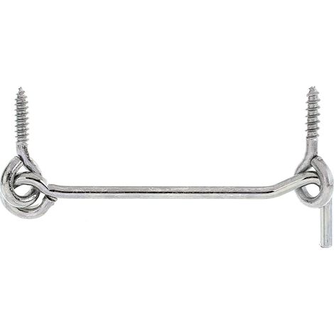Alberts 903824 Gancio per tempesta, con piastre angolari o occhielli, zincato galvanico, con strato spesso passivato, lunghezza 100 mm, gancio Ø 4 mm