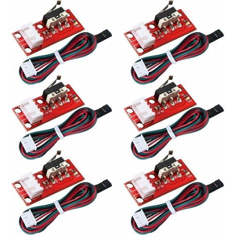 6 Pièces Interrupteur de Fin de Course Mécanique End Stop pour l'imprimante 3D RepRap Prusa Mendel CNC Arduino Mega 2560 RAMPS 1.4