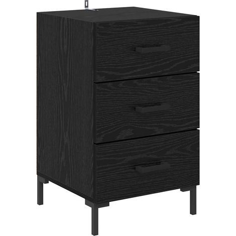 vidaXL Bedside Cabinet Black Oak 40 x 40 x 66 cm Engineered Wood (1/5)