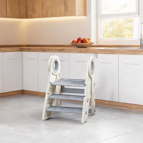 Banc d'appui enfant pliable et réglable en HDPE et PP cinzento (1/5)