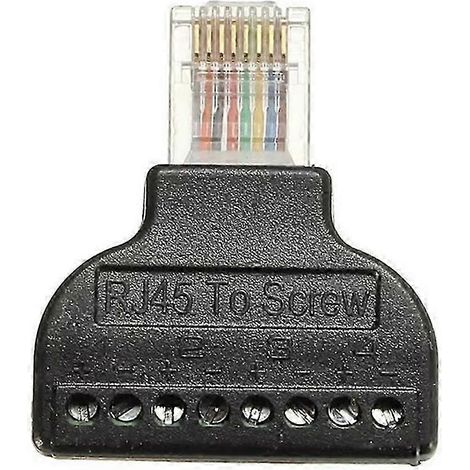 Adaptateur RJ45 vers connecteur terminal 8 broches 8P8C, borne à vis à tête cristalline (1/5)
