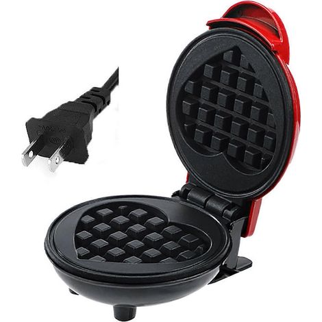 Gaufrier électrique miniature multifonctionnel pour la maison, idéal pour préparer gâteaux et autres douceurs. Forme cœur. - AquaForge