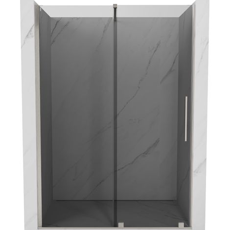 Mexen Velar porta doccia scorrevole 150 cm, grafite, nichel spazzolato - 871-150-000-41-97 (1/5)