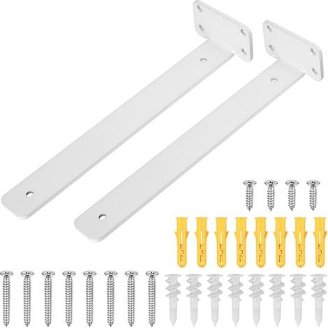 Supports d'Étagère Blancs 305mm Fixation Murale Support étagères flottantes (1/5)