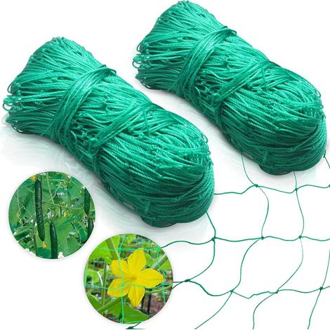 2-teiliges Kletternetz mit großem Maschengewebe, 1,8 x 2,7 m – Robust für Gurken, Tomaten und Kletterpflanzen – Einfache Montage