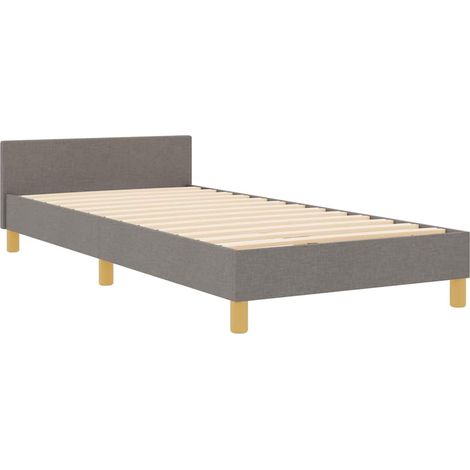 Lit simple,Lit adulte,Cadre de lit avec tête de lit Taupe 90 x 200 cm tissu CFW9368976 (1/5)