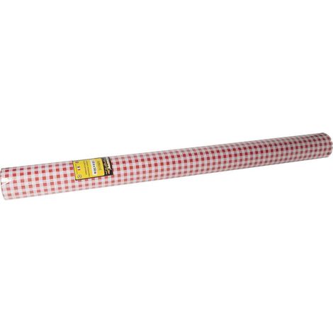 Art.-Nr. R485070I – Einweg-Tischdecke aus Damastpapier, 50 m Rolle x 1,18 m breit – Elegantes und klassisches Damastmuster – 166 Gedecke – Rot-weiß kariert (1/5)