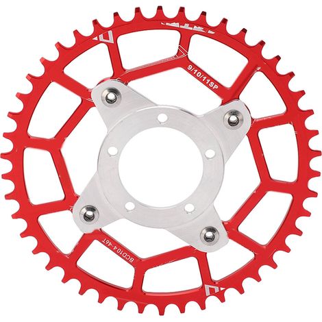 Adaptateur de plateau vélo électrique Bafang BBS01 BBS02, 46 dents, 104BCD, haute résistance, couleur rouge. (1/5)