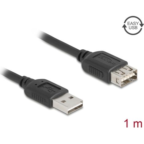 Delock Alargador USB 2.0 EASY USB Tipo-A macho a EASY USB Tipo-A hembra 1 m